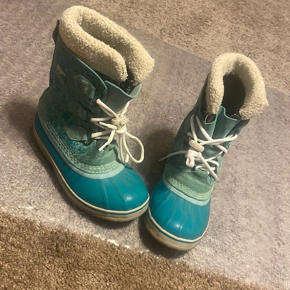 SOREL Turquoise Waterproof Snow Boots | Girls Size 4